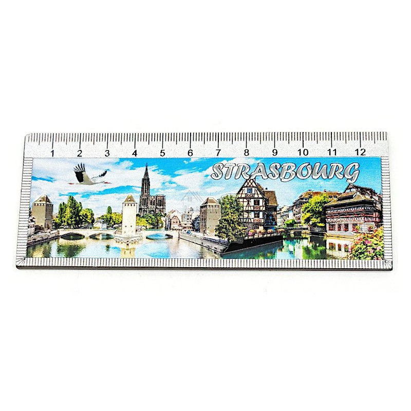 Decorative Magnet Ruler 13 cm Strasbourg decor embossed