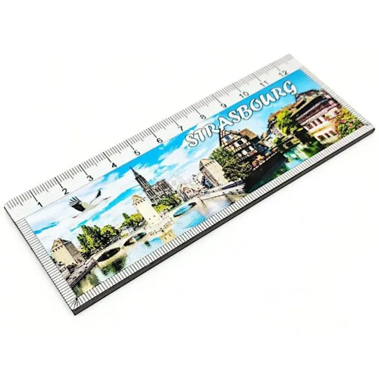 Magnet Décoratif Règle 13 cm décor Strasbourg en relief