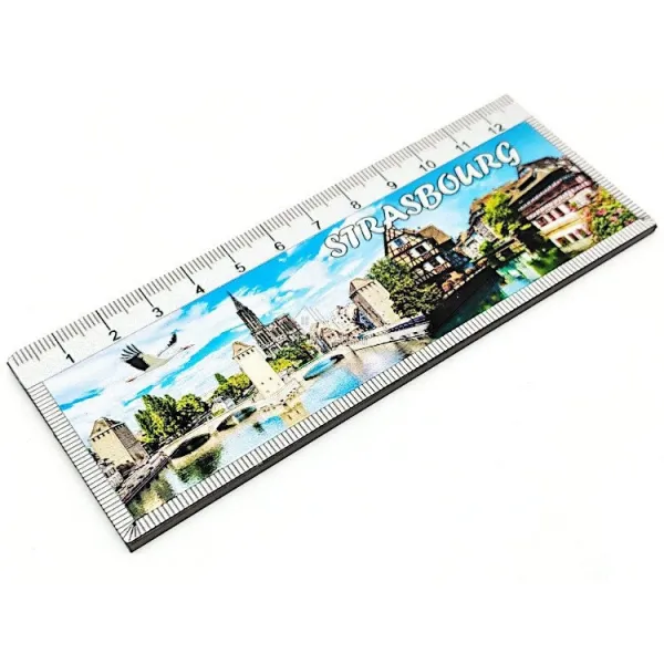 Magnet Décoratif Règle 13 cm décor Strasbourg en relief