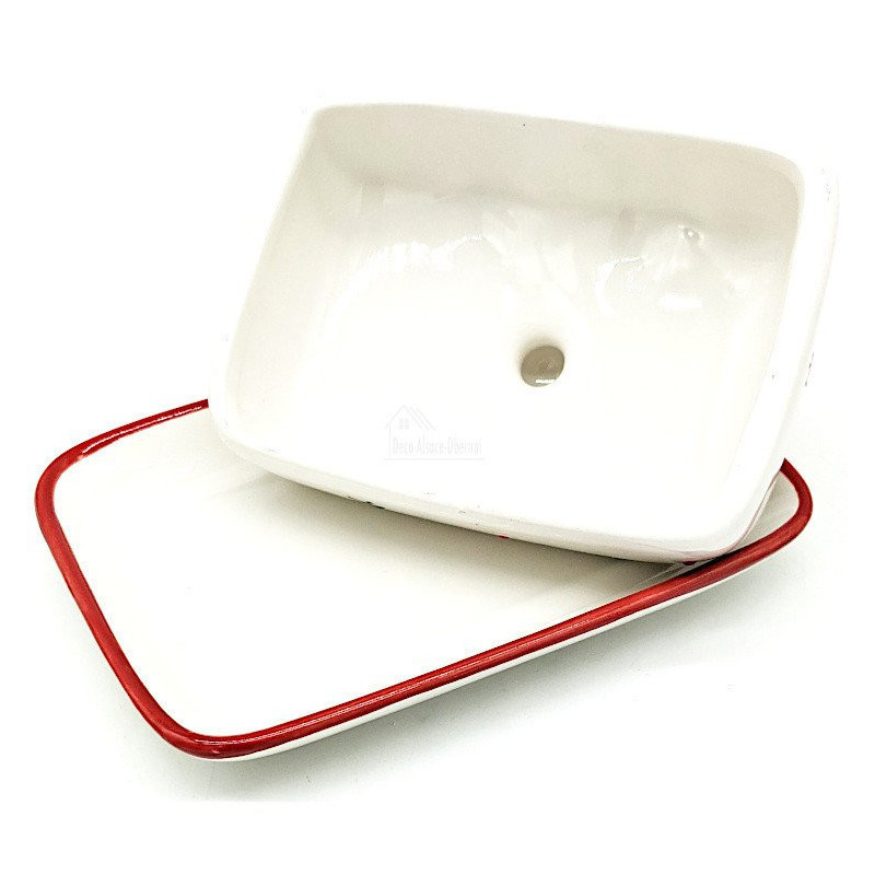 Ceramic Butter Dish Mannele decor in Gingerbread