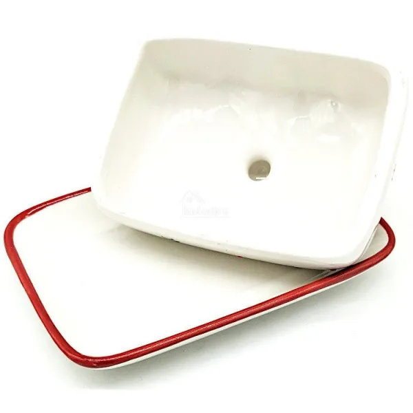 Ceramic Butter Dish Mannele decor in Gingerbread