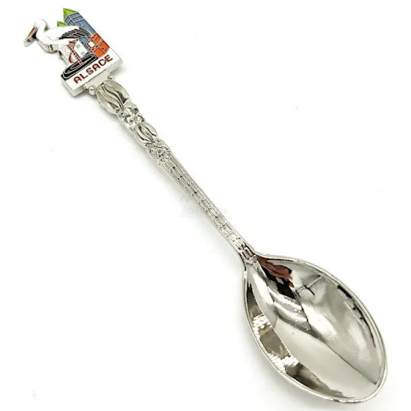 Collection Spoon with a Stork from Alsace and Village