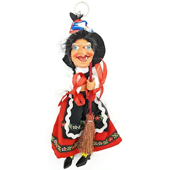 Heks Elzas gekleed in Elzasser kostuum om op te hangen 21 cm