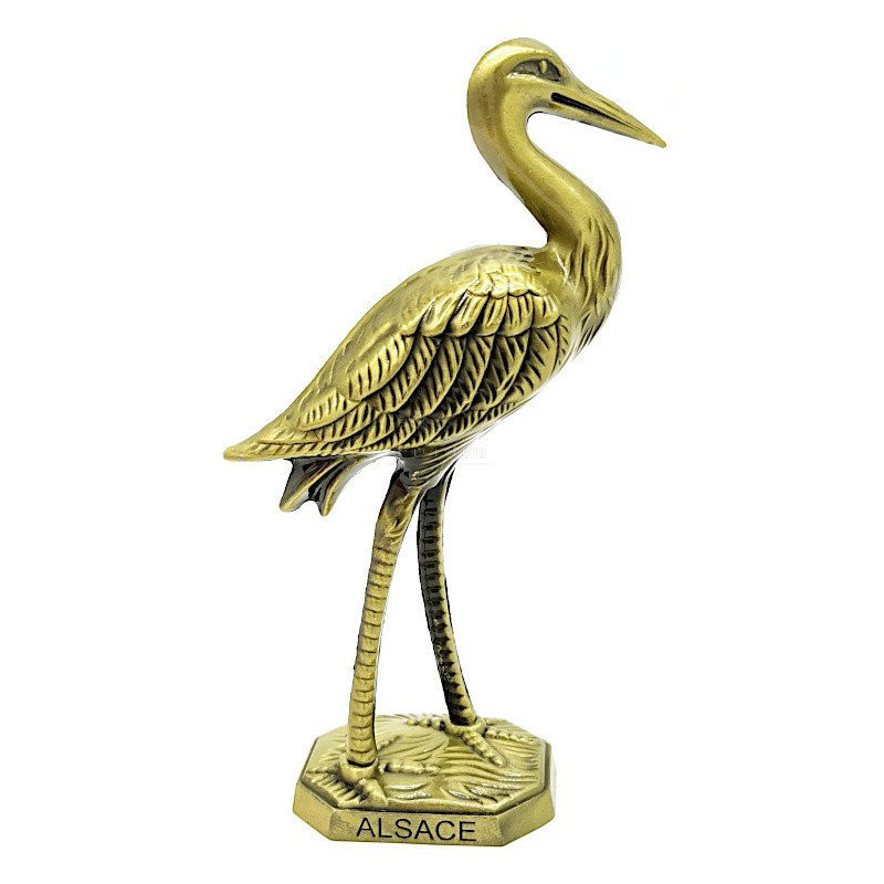 Alsace stork in brass-coated metal with Alsace marking