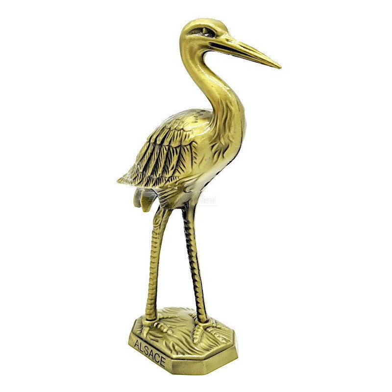 Alsace stork in brass-coated metal with Alsace marking