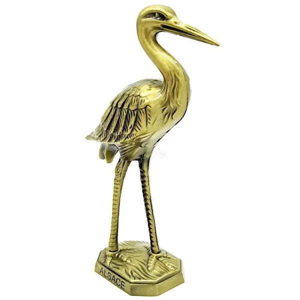 Alsace stork in brass-coated metal with Alsace marking