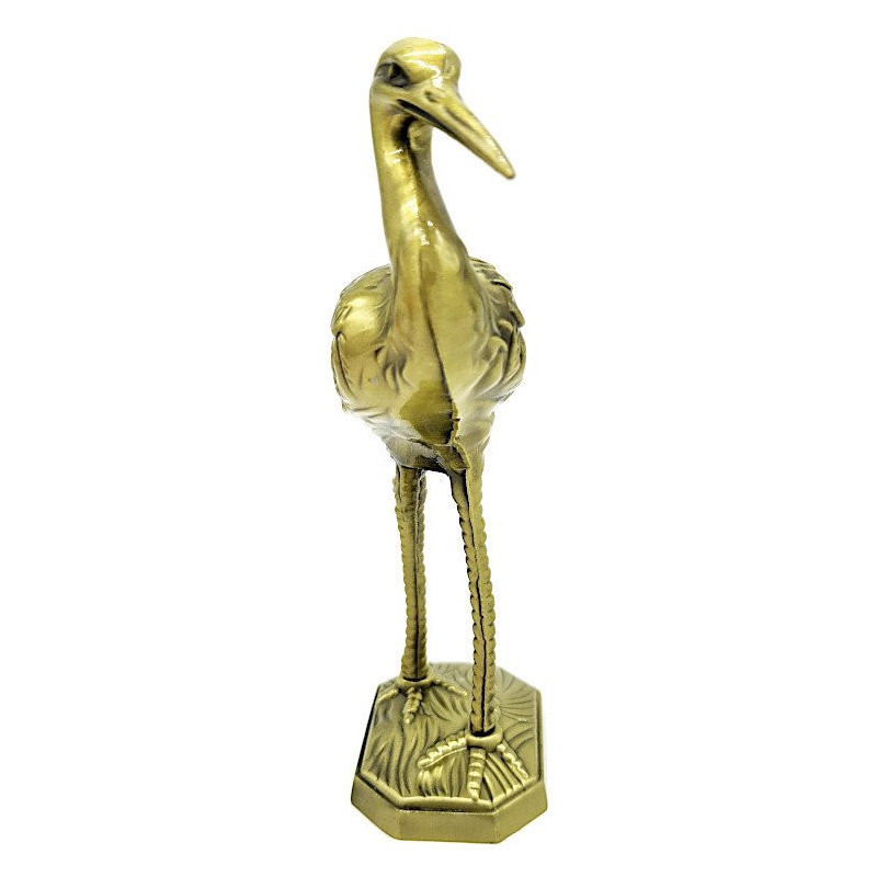 Elsässer Storch aus messingbeschichtetem Metall mit Elsass-Markierung