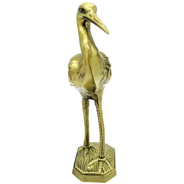 Elsässer Storch aus messingbeschichtetem Metall mit Elsass-Markierung
