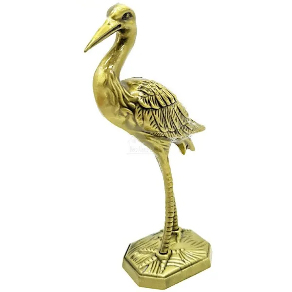 Alsace stork in brass-coated metal with Alsace marking
