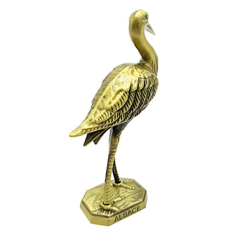 Alsace stork in brass-coated metal with Alsace marking