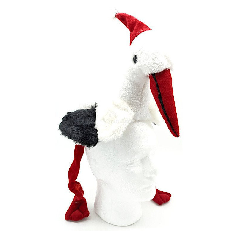 Kinder Storch Plüschmütze aus dem Elsass und Weihnachtsmütze 70 cm