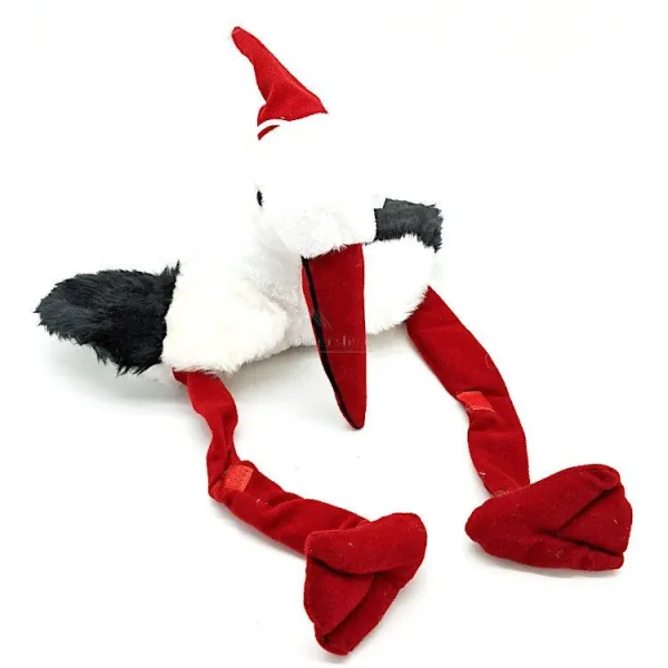Bonnet Enfant Cigogne en Peluche d'Alsace et chapeau de Noël 70 cm