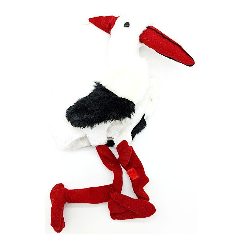 Kinder Storch Plüschmütze aus dem Elsass und Weihnachtsmütze 70 cm