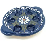 Snail dish 6 holes Bleu de Soufflenheim Daisy