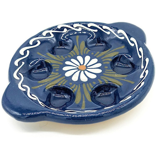 Schneckenschale 6 Löcher Bleu de Soufflenheim Gänseblümchen