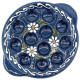 Snail dish 12 holes Bleu de Soufflenheim Daisy