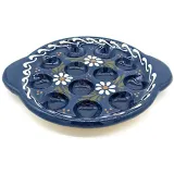 Snail dish 12 holes Bleu de Soufflenheim Daisy