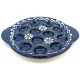 Plat à Escargots 12 trous Bleu de Soufflenheim Marguerite
