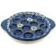 Snail dish 12 holes Bleu de Soufflenheim Daisy
