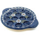 Snail dish 12 holes Bleu de Soufflenheim Daisy