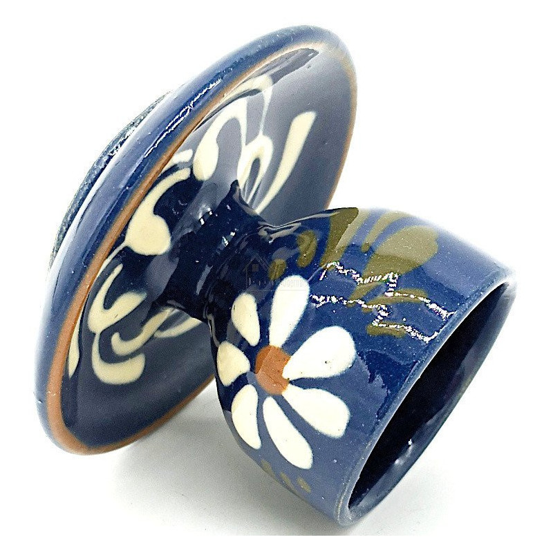 Egg Cup with Blue Plate from Soufflenheim Daisy