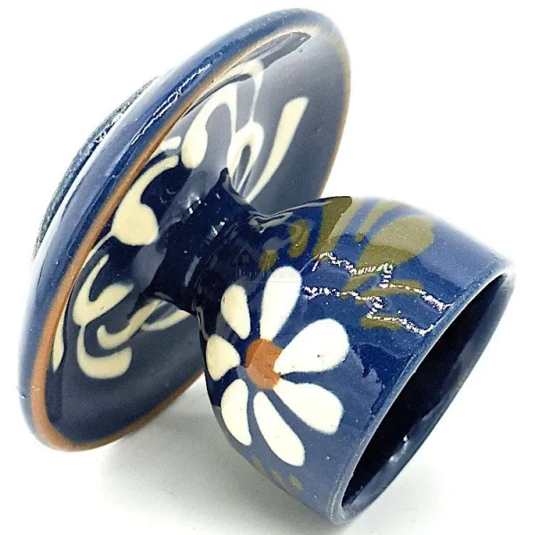 Egg Cup with Blue Plate from Soufflenheim Daisy