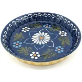 Kuchenform 30 cm Bleu de Soufflenheim Gänseblümchen