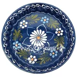 Kuchenform 30 cm Bleu de Soufflenheim Gänseblümchen