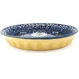Kuchenform 30 cm Bleu de Soufflenheim Gänseblümchen