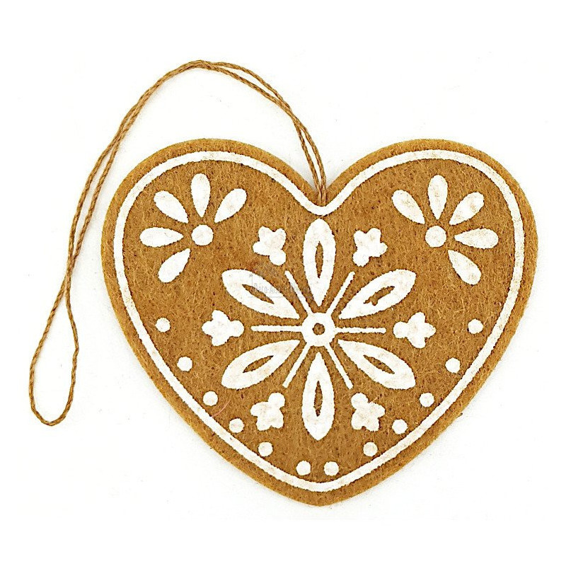 Christmas Snow Felt Heart to hang