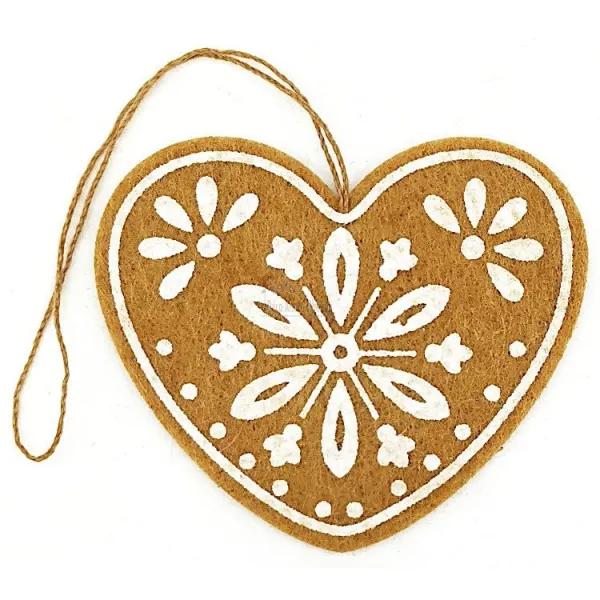 Coeur de Noël Neige en Feutrine à suspendre