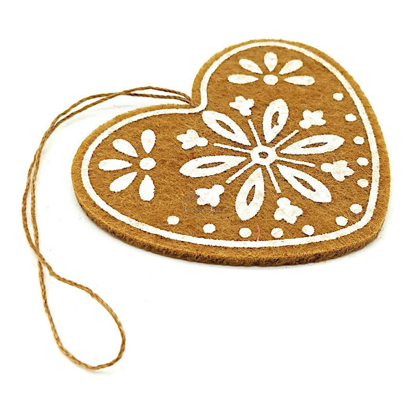 Christmas Snow Felt Heart to hang