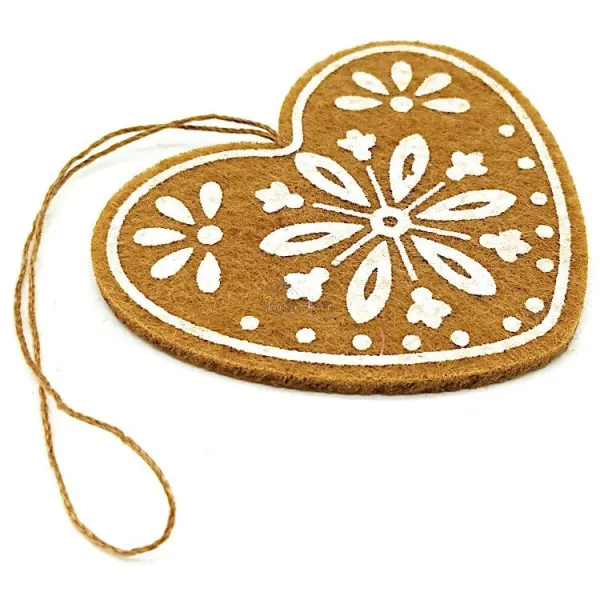 Christmas Snow Felt Heart to hang