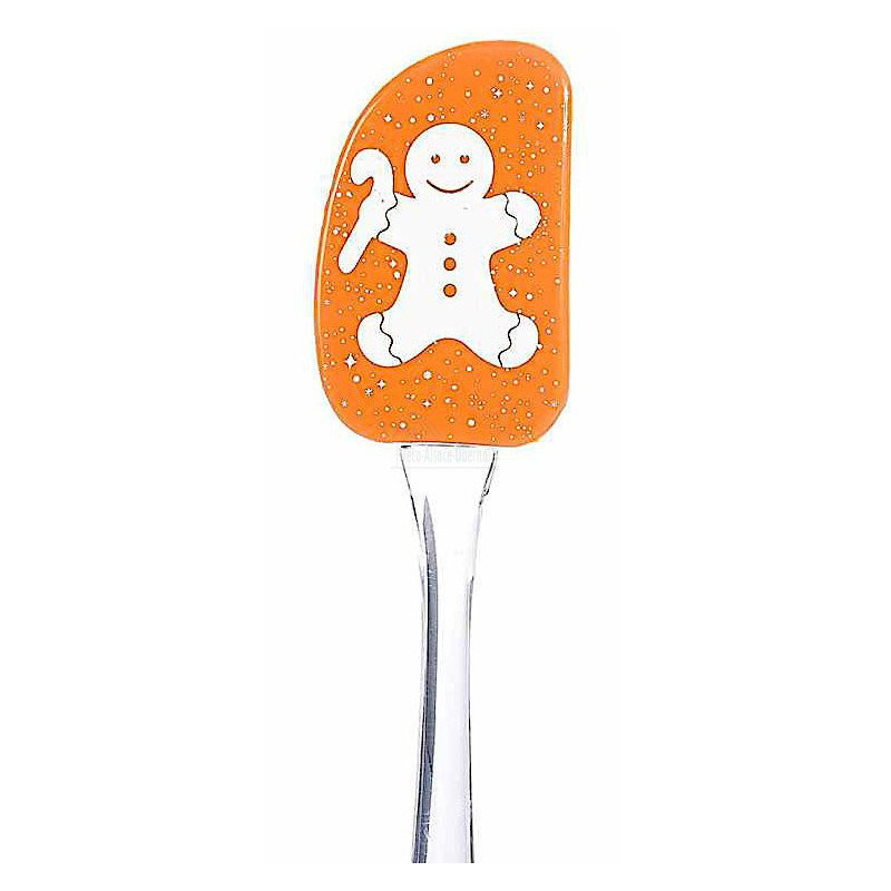 Spatule en Silicone décor Mannele Pain d'Epices Orange