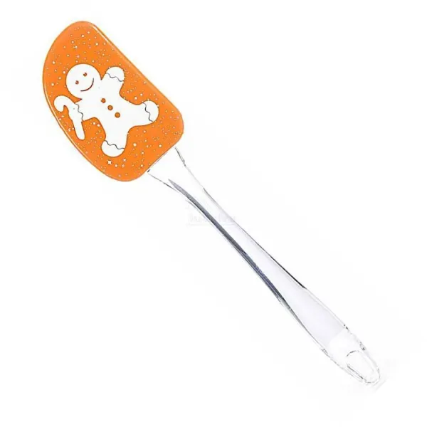 Spatule en Silicone décor Mannele Pain d'Epices Orange
