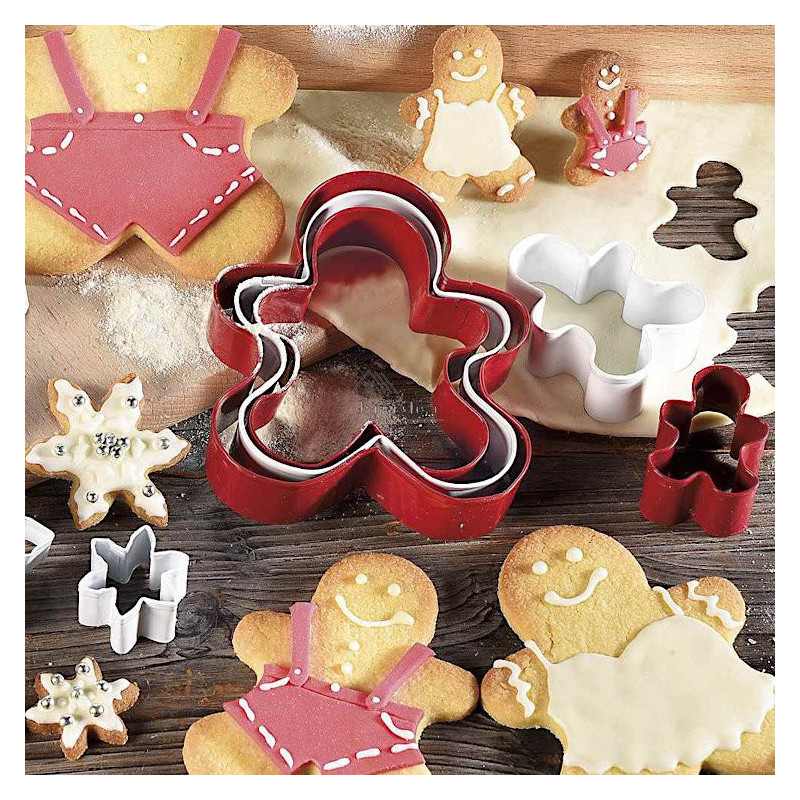 Box of 5 steel cookie cutters in the shape of Mannele