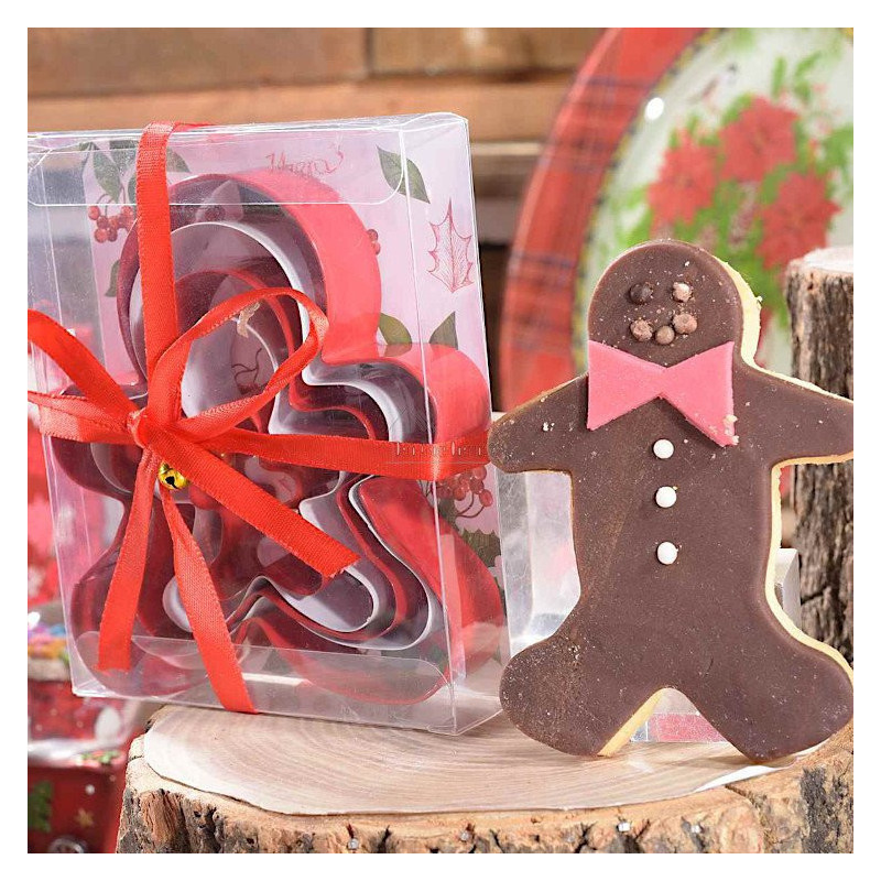 Box of 5 steel cookie cutters in the shape of Mannele