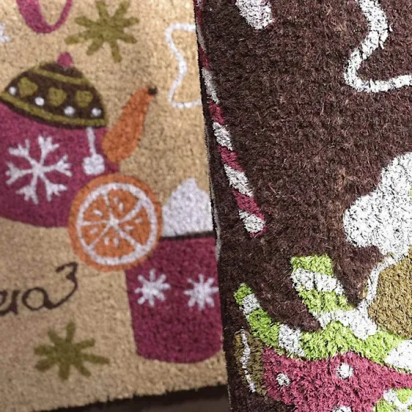 Paillasson décor Noël Epicé antidérapant Brun