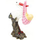 Resin stork carrying a baby in its beak 11 cm