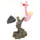 Resin stork carrying a baby in its beak 11 cm