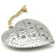 Small Gray Metal Heart with Hanging Bell