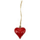 Small heart in shiny lacquered red metal to hang