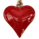 Petit Coeur en Métal rouge laqué Brillant à suspendre