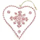 Coeur d'Alsace en métal Blanc décor motifs rouge