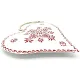 Coeur d'Alsace en métal Blanc décor motifs rouge