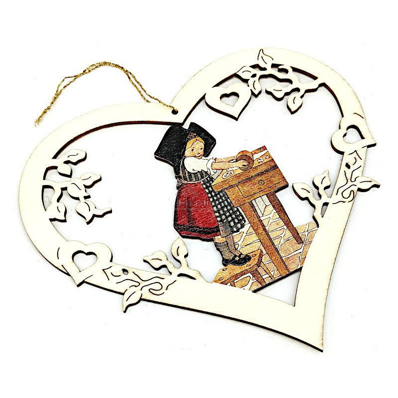 Coeur d'Alsace en Bois décor La petite Pâtissière Hansi