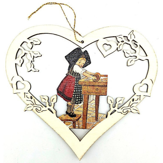 Coeur d'Alsace en Bois décor La petite Pâtissière Hansi