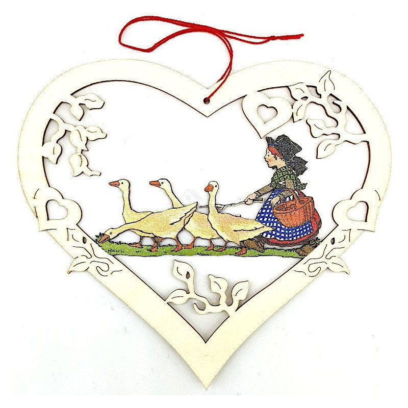 Alsace wooden heart decor La Gardeuse d'Oie Hansi