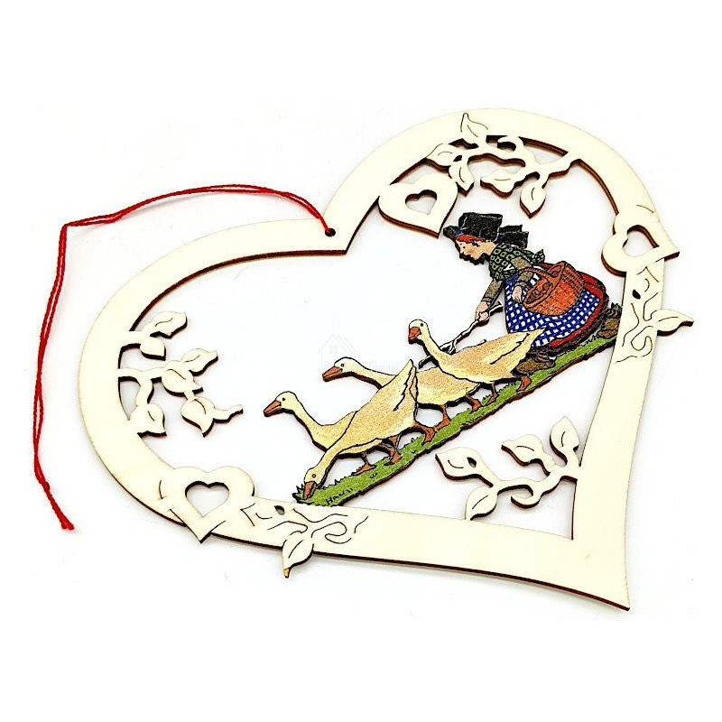 Alsace wooden heart decor La Gardeuse d'Oie Hansi