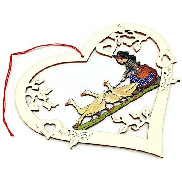 Alsace wooden heart decor La Gardeuse d'Oie Hansi